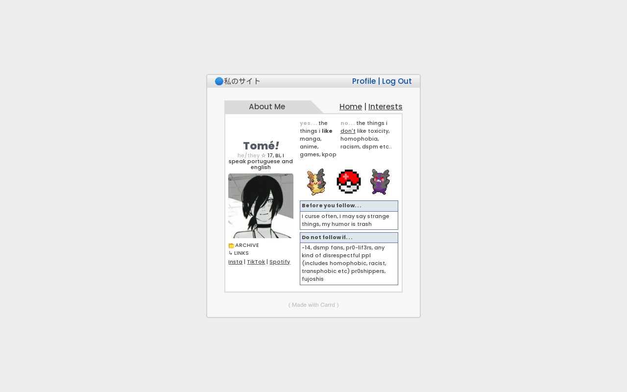 Carrd profile picture for @tome
